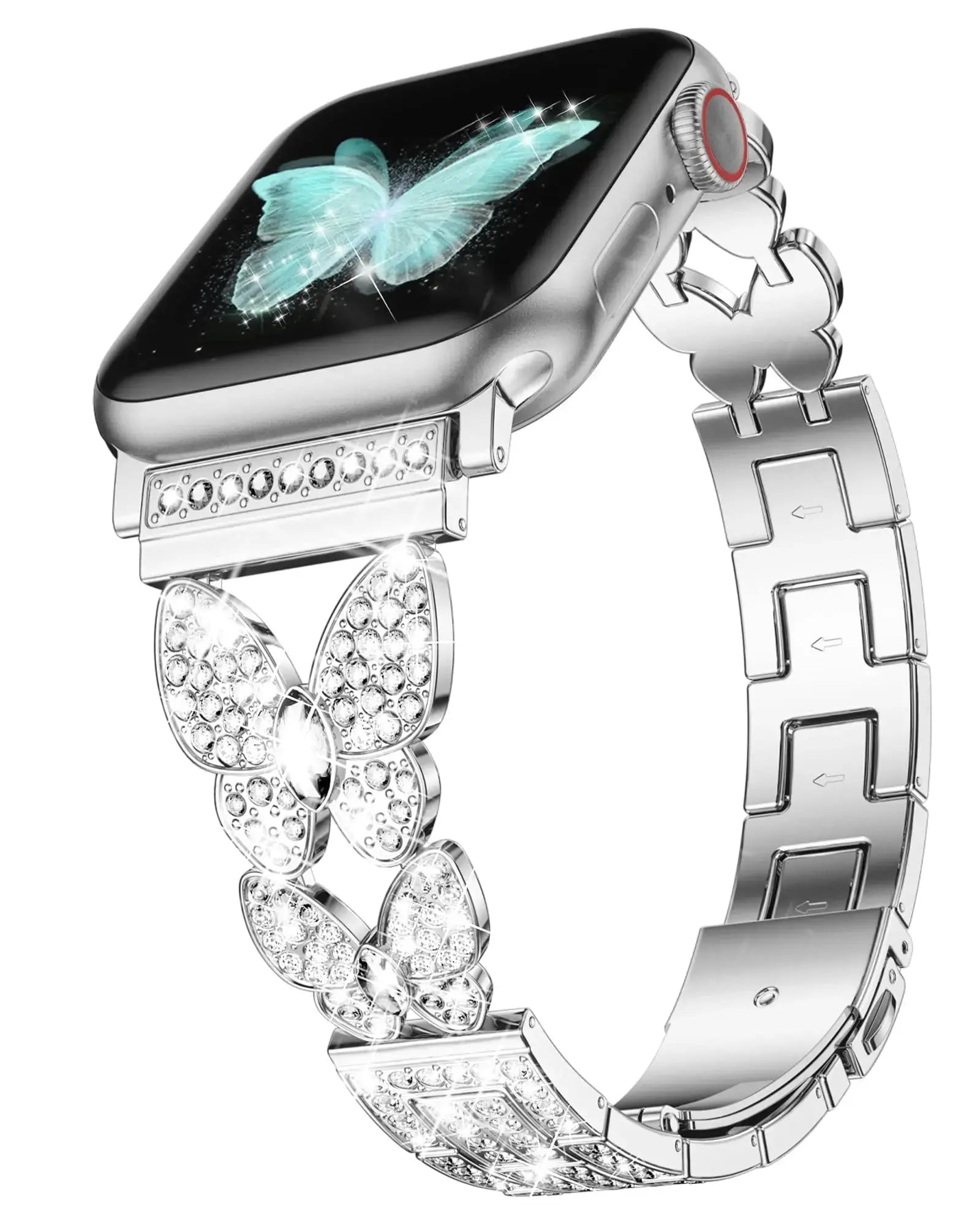 FlutterGlimmer Diamond Butterfly Band for Apple Watch - Pinnacle Luxuries