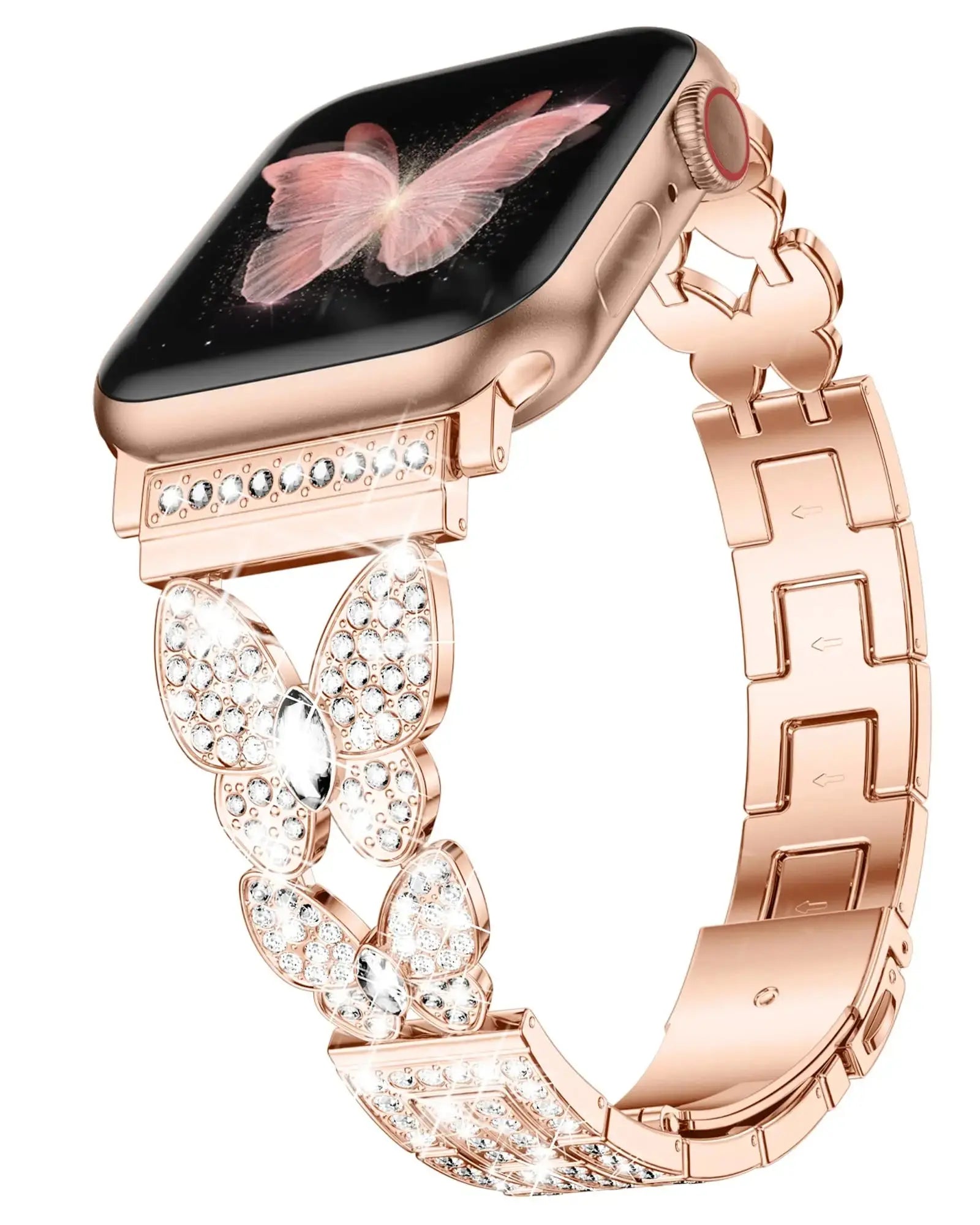 FlutterGlimmer Diamond Butterfly Band for Apple Watch - Pinnacle Luxuries