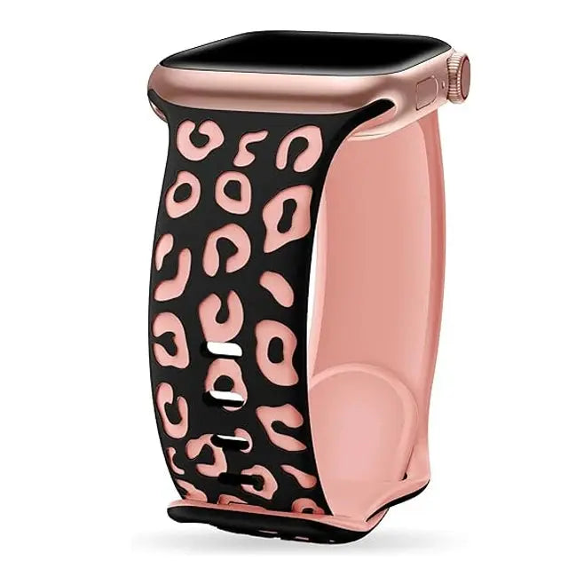 EveGlow Engraved Women's Leopard Band for Apple Watch