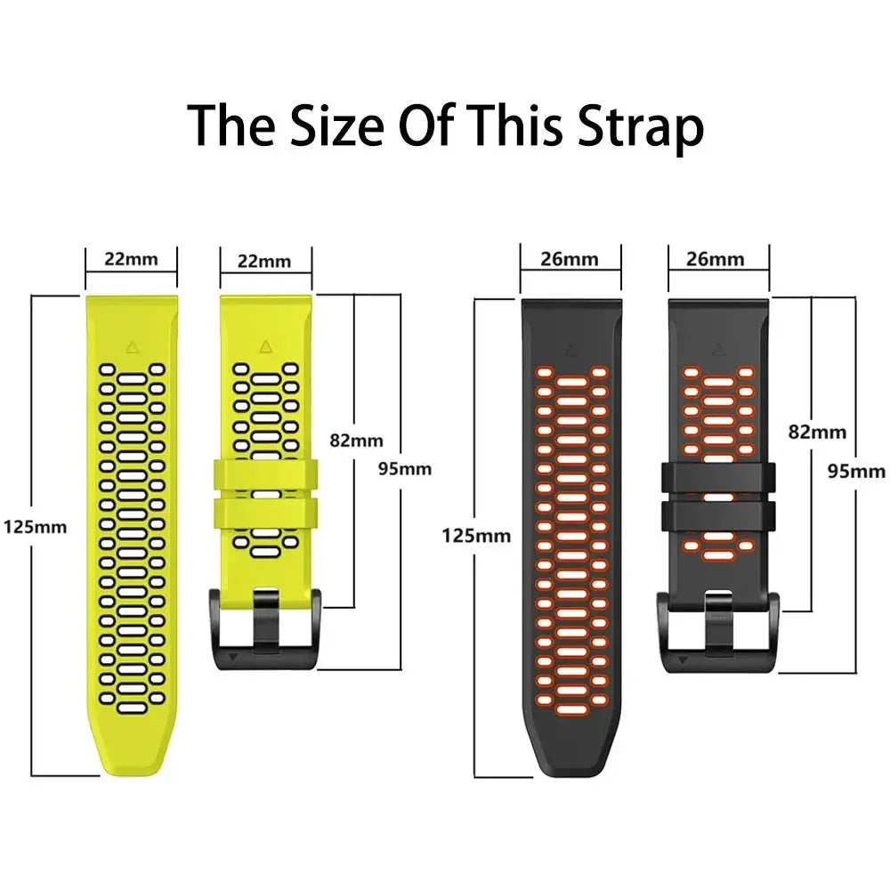 22 26MM Silicone Watchband Strap for Garmin Fenix 7/7Pro/7X/6X/6 Pro/5X/5 Plus/Epix/Forerunner WristStrap Replaceable Bracelet Pinnacle Luxuries