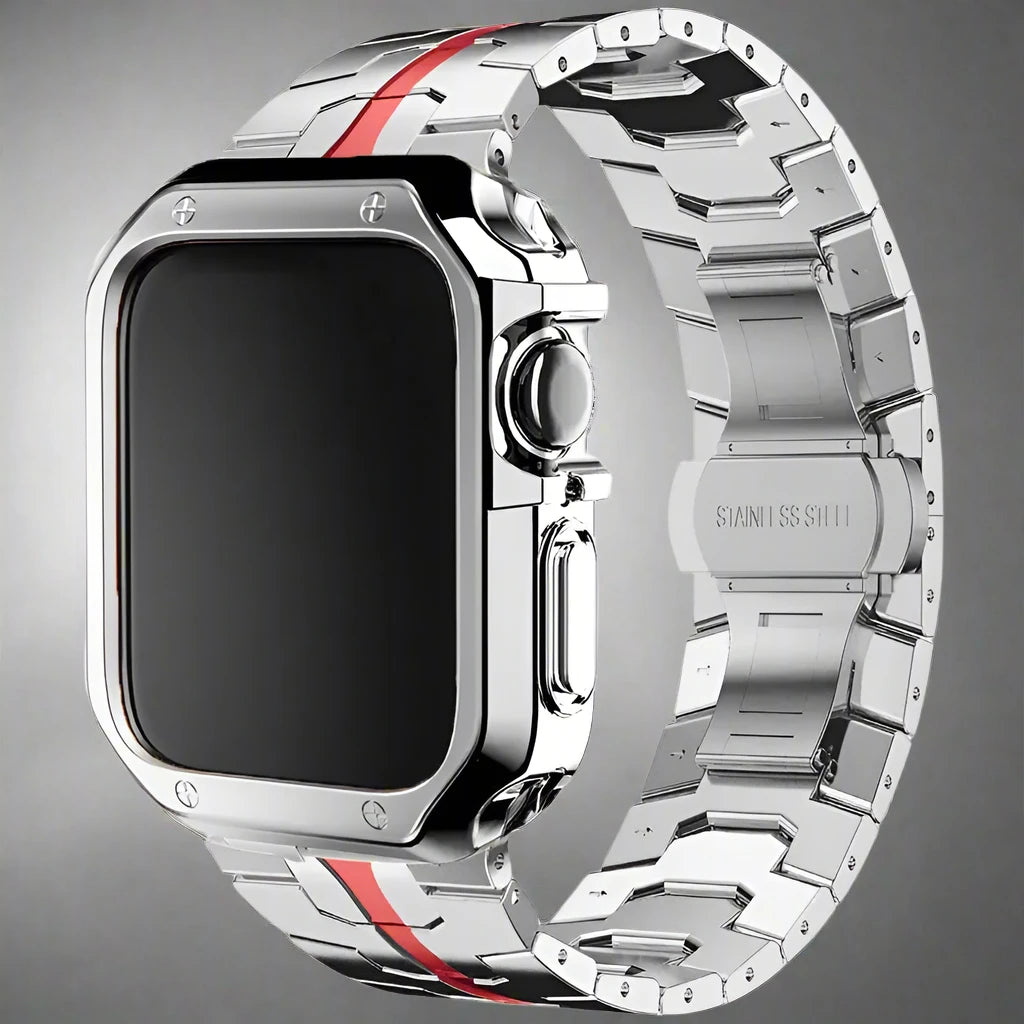 Luxury Strap+Case For Apple Watch Series 10 46mm 42mm 9 8 SE 45mm 41mm 44mm 38mm 40mm Stainless Steel Band iWatch Ultra 2 49MM Pinnacle Luxuries