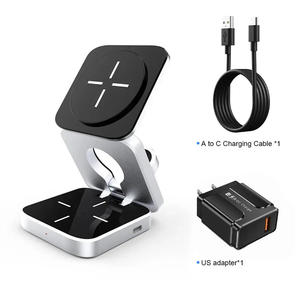 PinnacleCharge Foldable Trio Wireless Charging Station - Pinnacle Luxuries