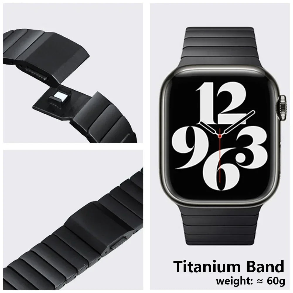 Titanium Elite Link Band for Apple Watch Ultra & Series 9 - Magnetic Closure