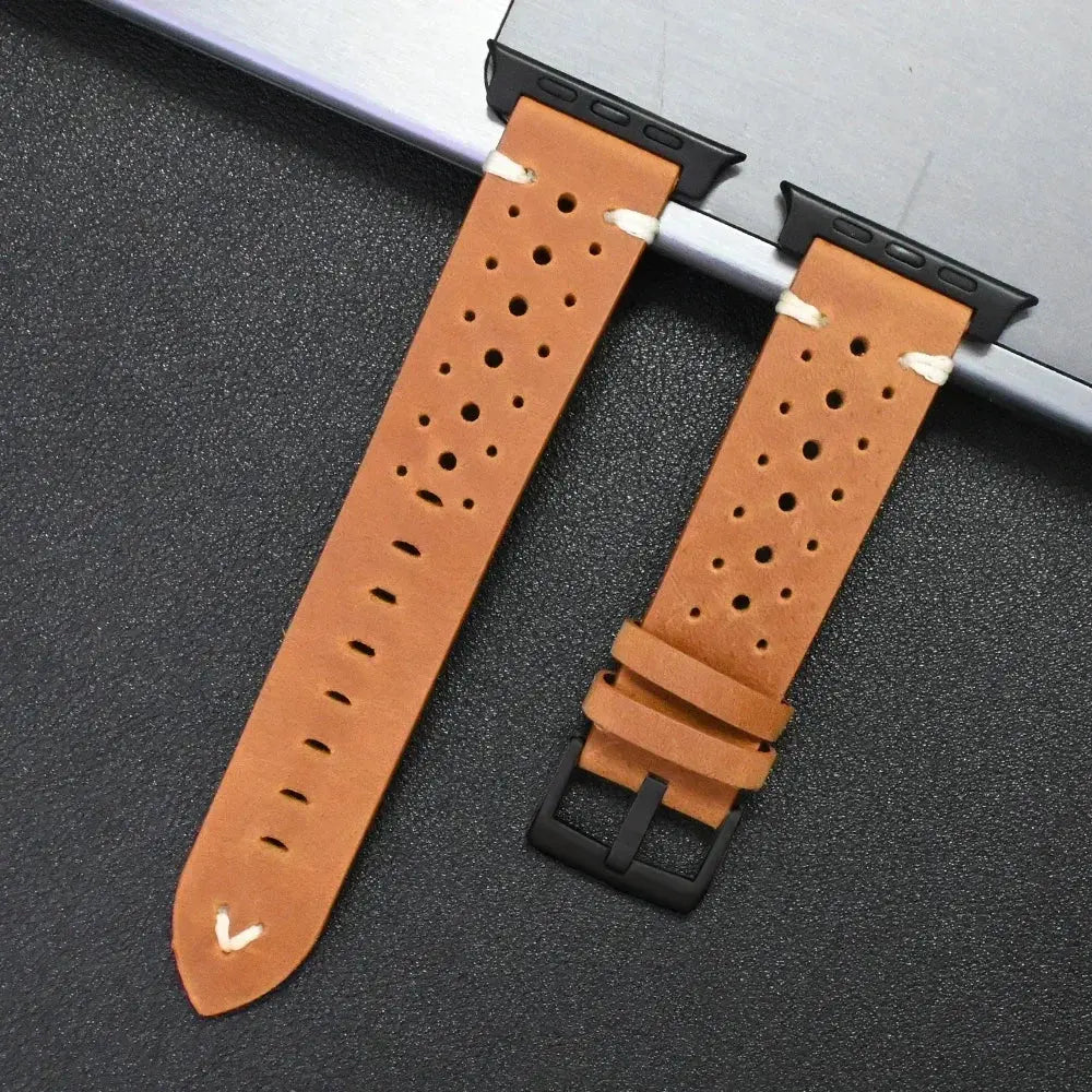 Leather Luxury Band for Apple Watch Series 10 & Ultra 2 – Rugged Men’s Strap