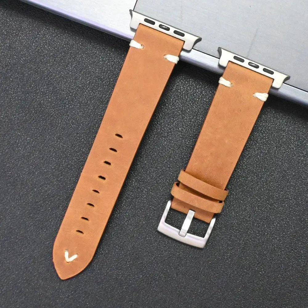 Leather Luxury Band for Apple Watch Series 10 & Ultra 2 – Rugged Men’s Strap