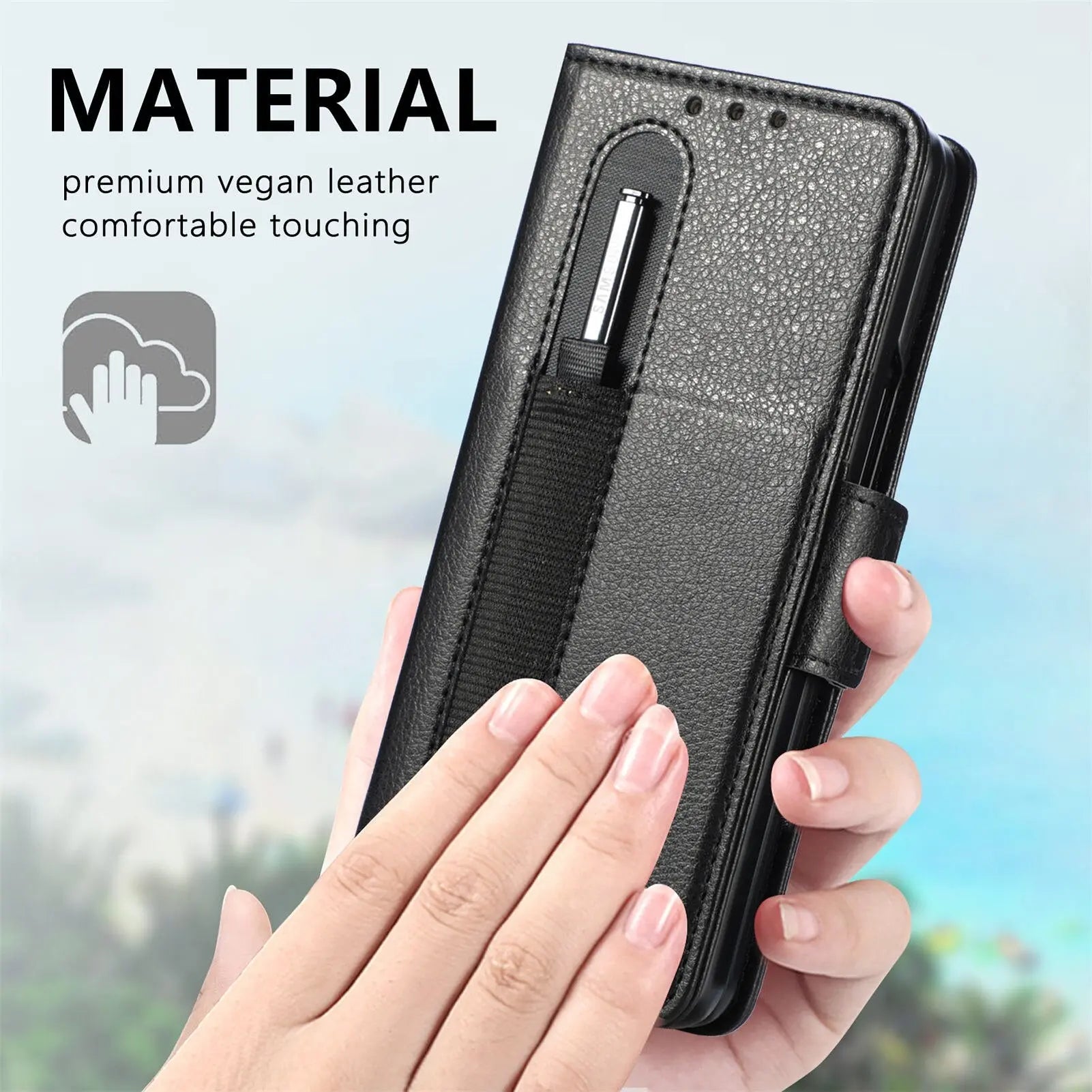 Premium Patterned Leather Case For Samsung Galaxy Z Fold 4 Fold 3 - Pinnacle Luxuries